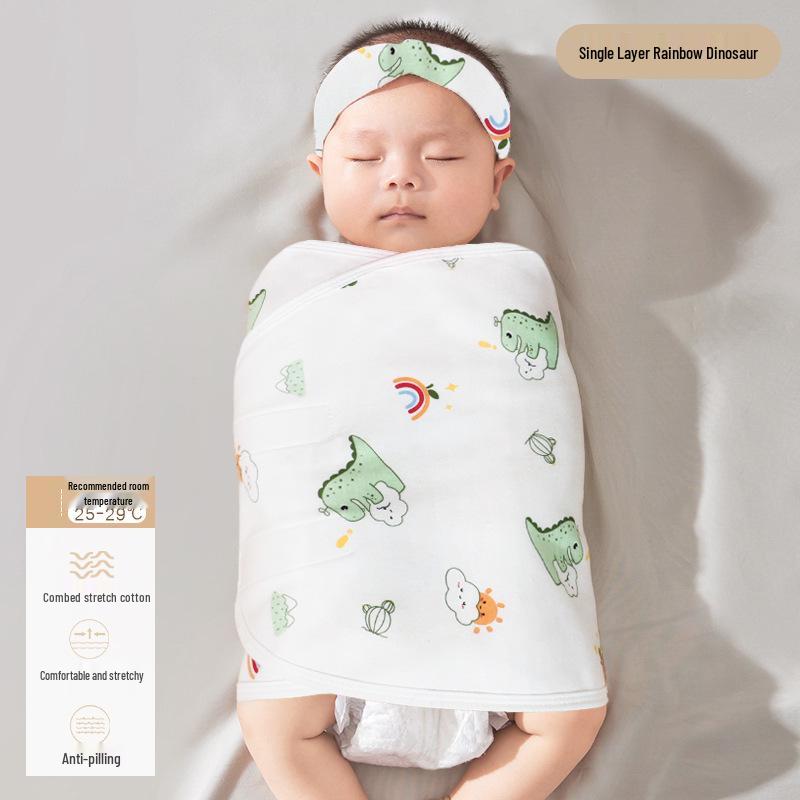 Спальный мешок для новорожденных против испуга: Легкое пеленальное одеяло для весны/лета. 35x80cm