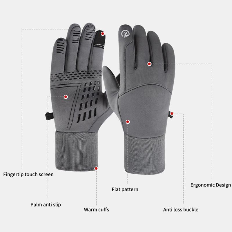 1Pair Men's Winter Touchscreen Gloves, Waterproof, Anti-Slip Tactical Gloves For Cycling, Fitness, Hiking, Outdoor Training