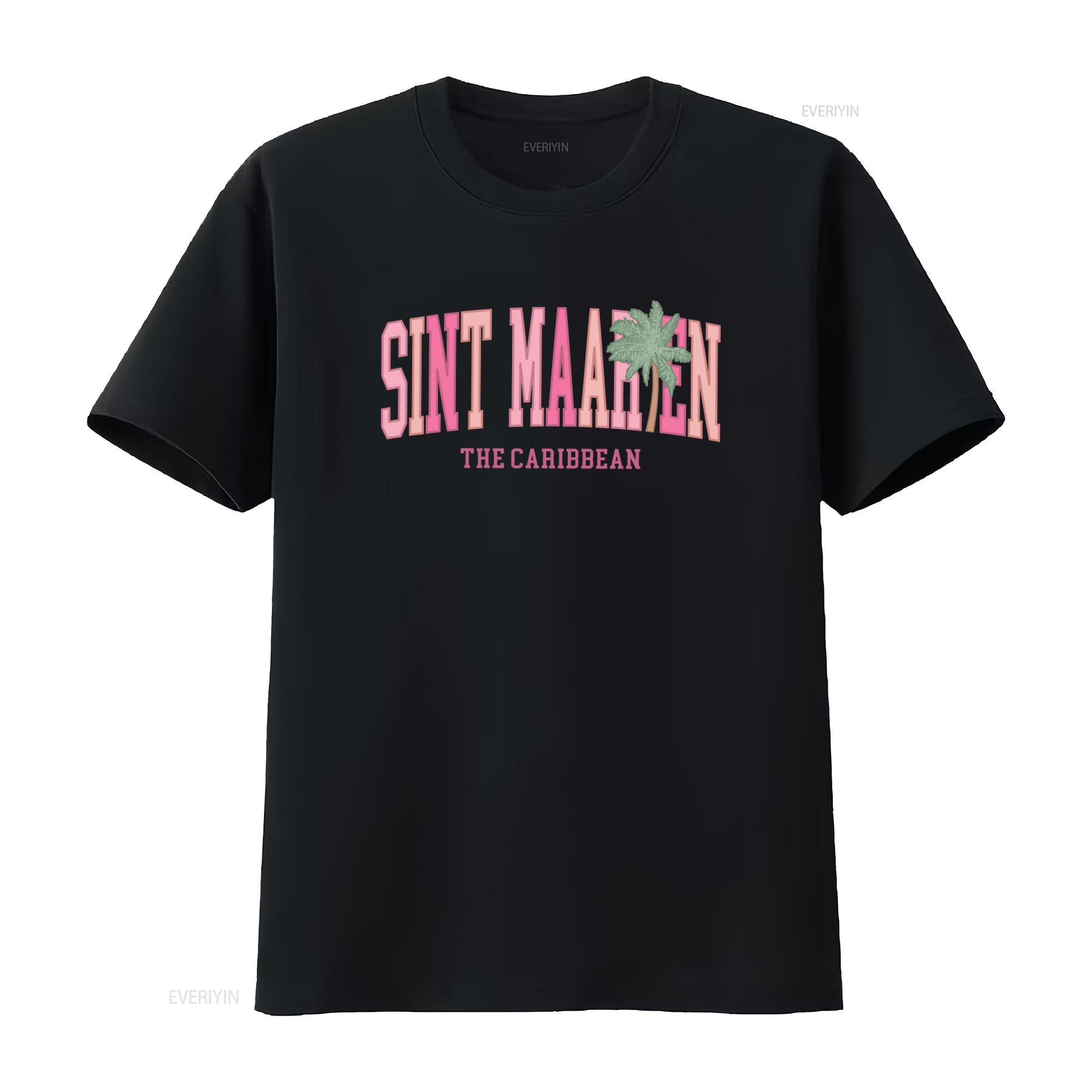 

Sint Maarten T Shirt Vacation Summer Trip Crewneck Caribbean Print vintage Washed streetwear designer clothes Soft Stylish 4XL