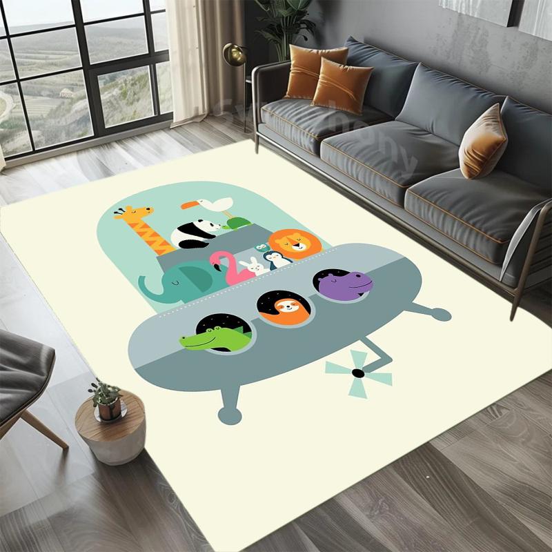Cute Cartoon Carpets Soft Area Rug Living Room Bedroom Floor Mat Easy To Clean Carpet Home Decor Table Mat Kid Play Rugs Gift