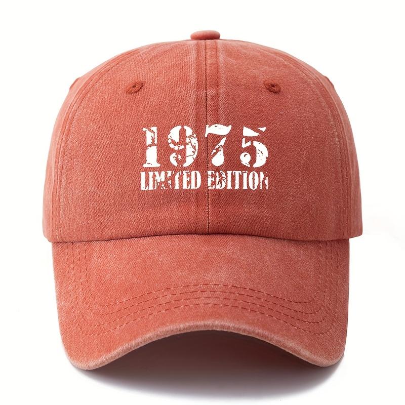Unisex Baseballová čepice s potiskem písmen 1975 LIMITOVANÁ EDICE Kšiltovka se zakřiveným okrajem Vypraná Retro Outdoorová Lehká Kšiltovka