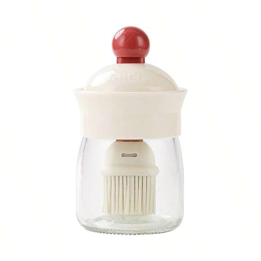 Practical 2-in-1 Oil Brush Bottle Oil Pot Sauce Vinegar Bottle Silicone Oil Brush Temperature Resistant Oil Bottle
