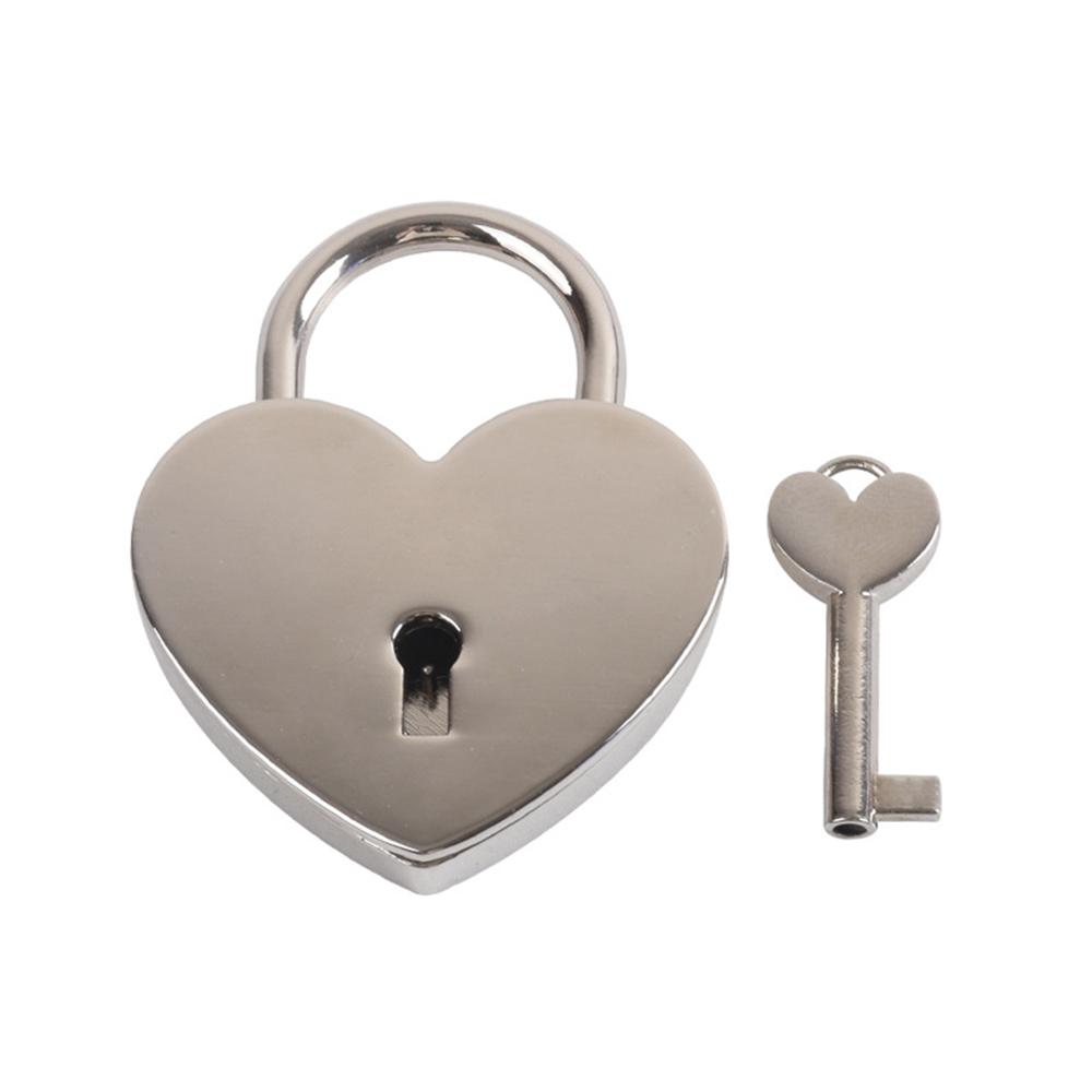 Heart Lock Vintage Metal Padlock Luggage Bag Suitcase Box Lock With Key Wedding Lover Diary Book Handbag Lock Promotion Gifts