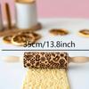 Christmas Rolling Pin With Bird Flower Print Patterns Wooden Embossed 3D Cookie Mold Laser Engraved DIY Baking Tool Dough Roller