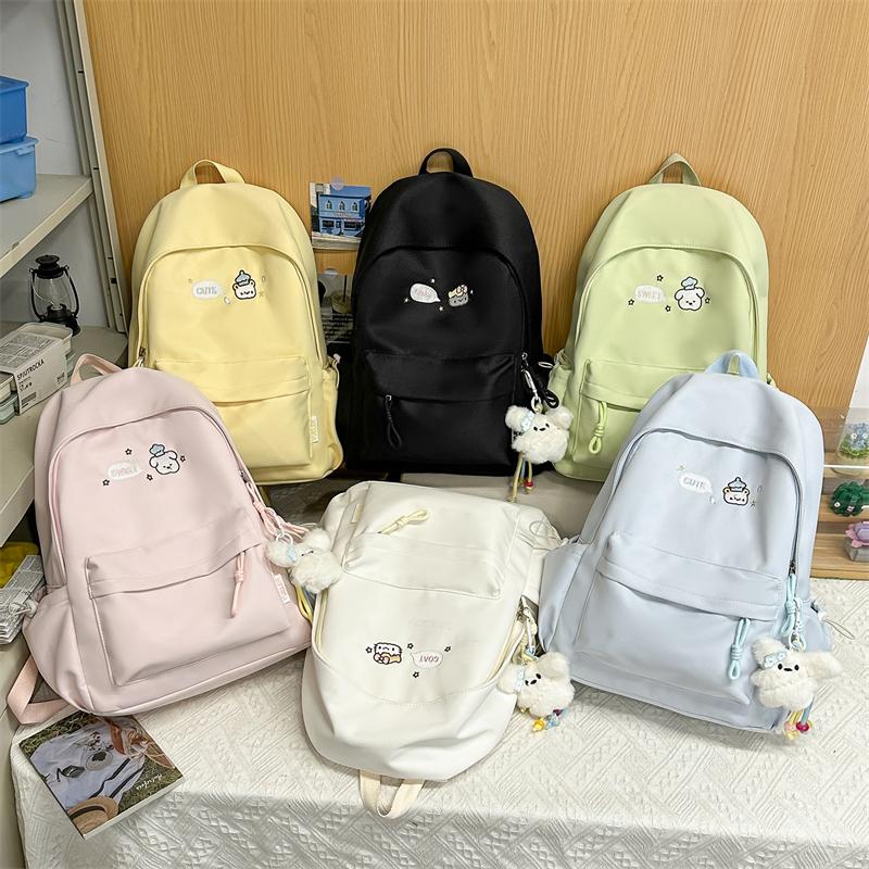 College Style Student Schoolbag Cartoon Embroidery Women's Lightweight Backpack