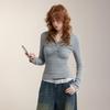 unifree Women's Korean Style Rhinestone Slim-Fit T-Shirt