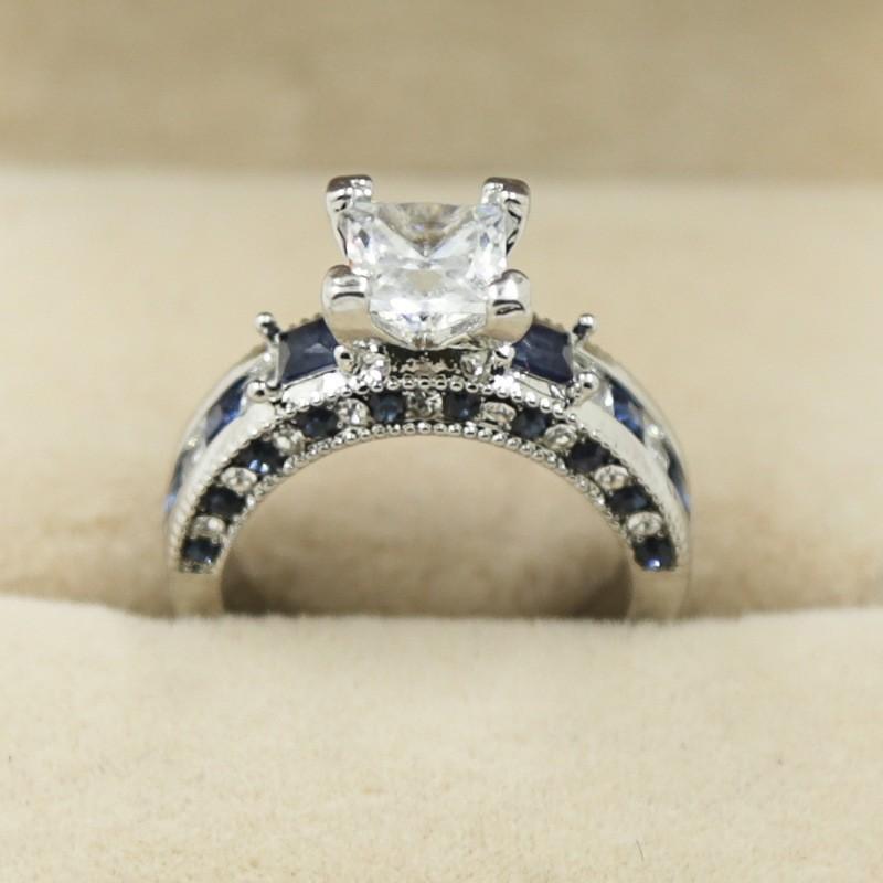 Electroplated Zircon Couple Ring, Popular Fashion Women'S Jewelry