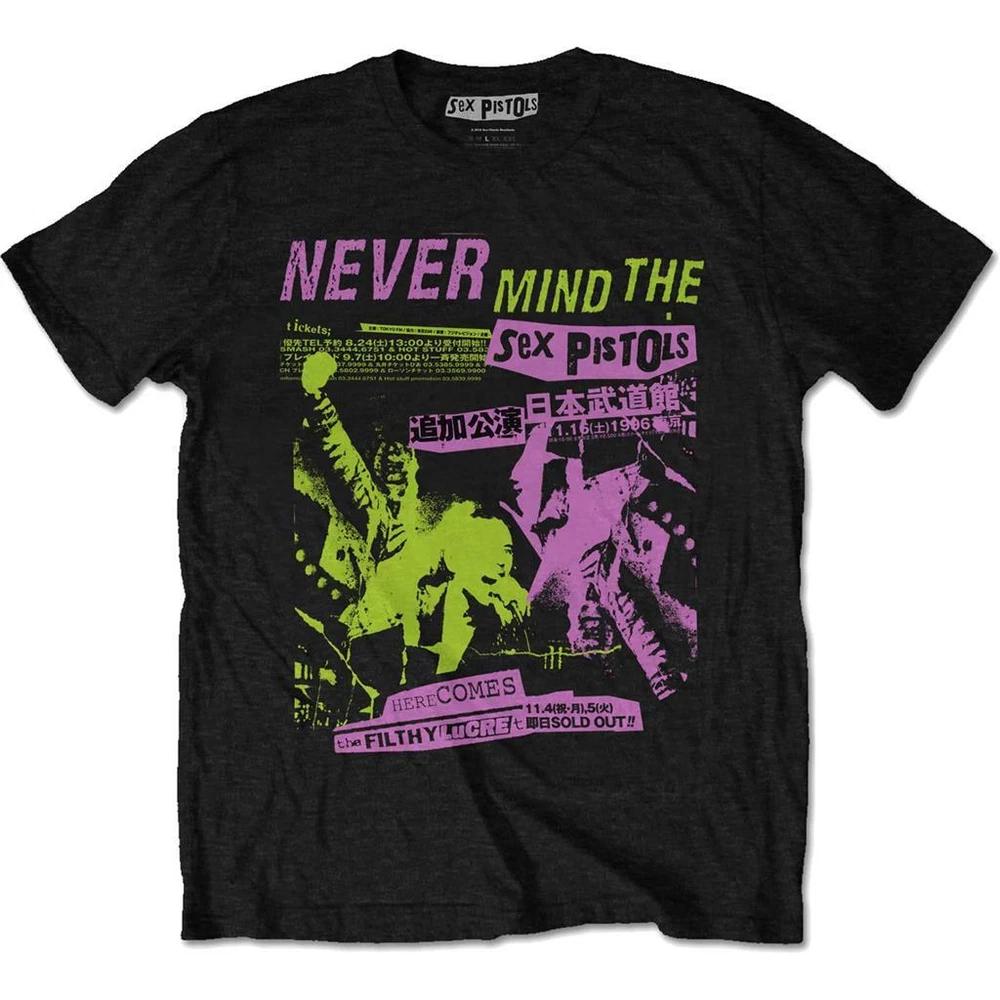Official Licensed Sex Pistols Japanese Poster T Shirt Punk Rotten Lydon S