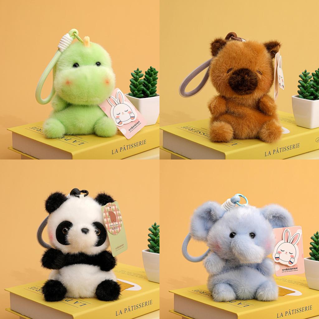 Cute Dinosaur Plush Toy With Cartoon Design And Keyring For Kids Gift