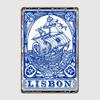 Azulejo Lisbon Azulejos Lisboa Metal Poster Sign Club Mural Wall Art Plaque Tin Room Decoration Home Decor