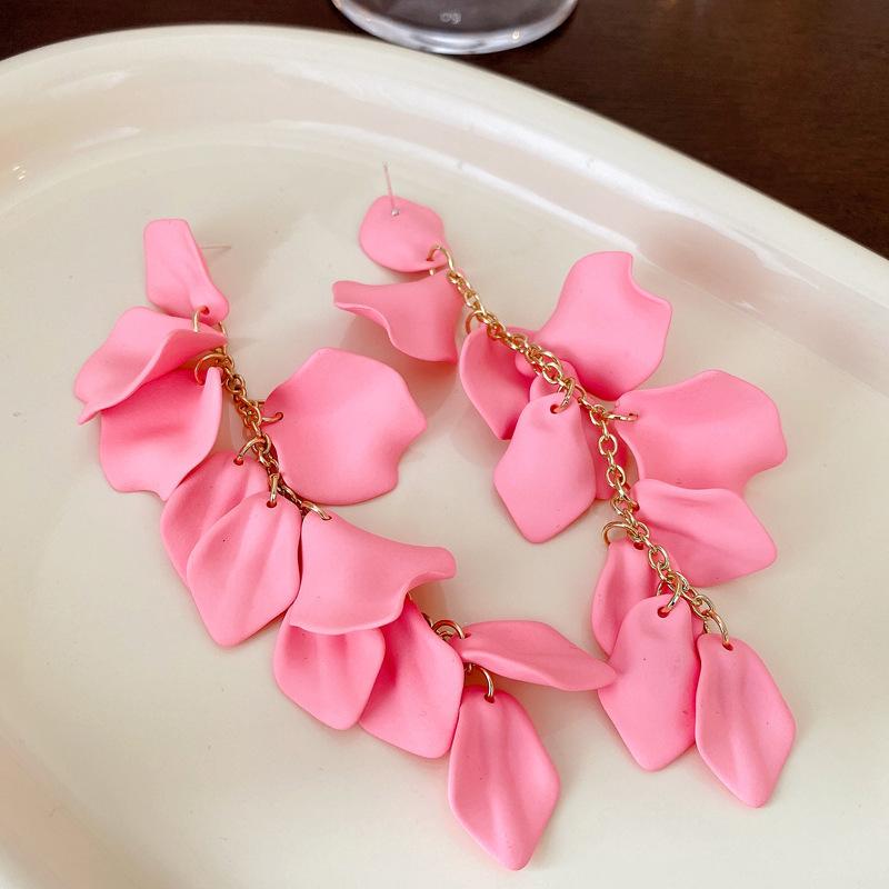 Silver Needle Sweet Flower Butterfly Pearl Tassel Earrings Trend Stud Earrings Temperament Earrings Women