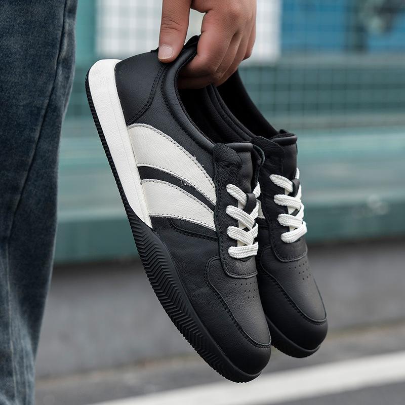Men's German training shoes 2025 new leather breathable board shoes soft-soled sports Forrest Gump shoes trendy low-top lace-up casual shoes