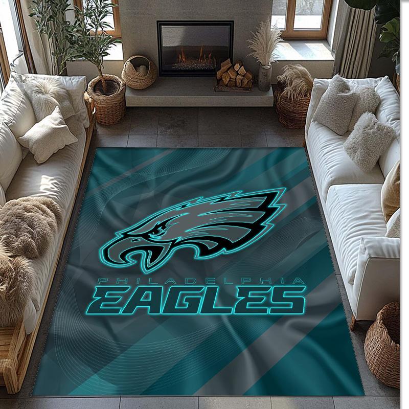Philadelphia Eagles Tappeto in Velluto di Cristallo Morbido Anti?Tappetino Antiscivolo Comodo per Casa Soggiorno Camera da Letto Tappeto Decorativo