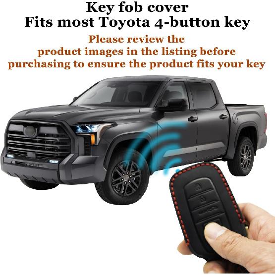 Key Fob Cover for Toyota Tundra Accessories -2024 2025 2026, for Tacoma 2024 2025 2026 Leather Key Cover, for Camry 2025 2026 Key Protector Case, Key