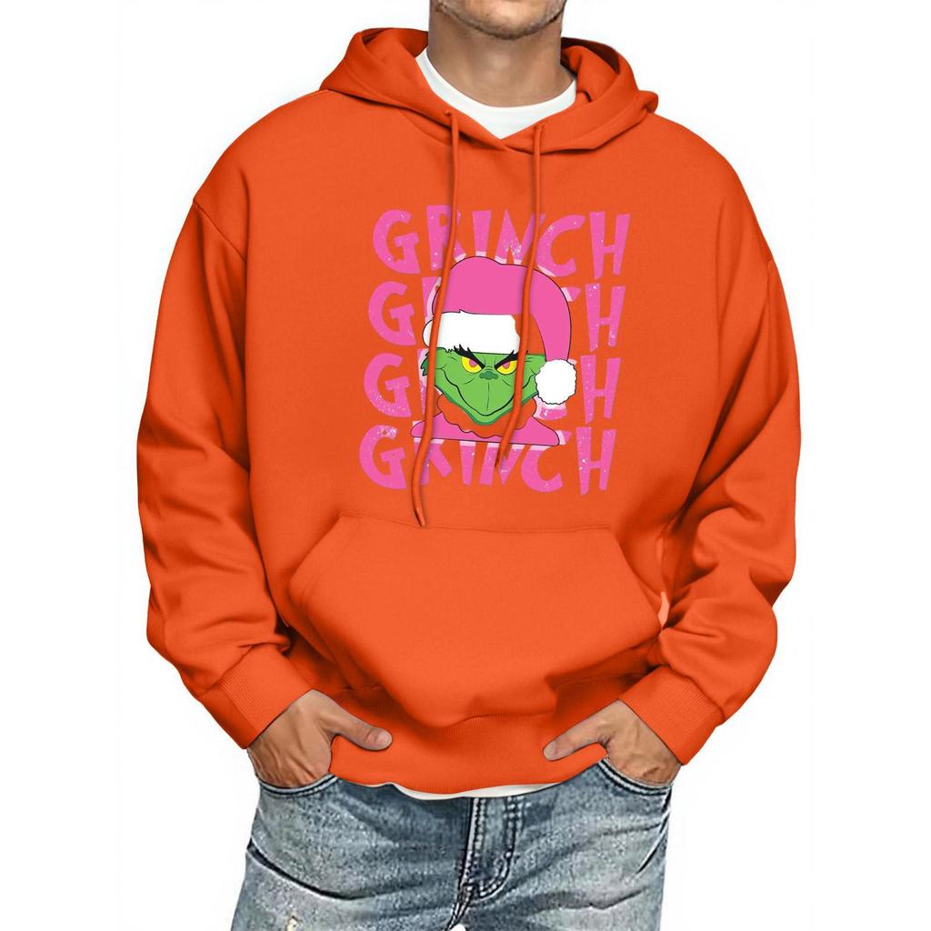 Men's Print Hooded Sweatshirt Long-Sleeve Casual Pullover Hoodie Hooded Sweatshirt