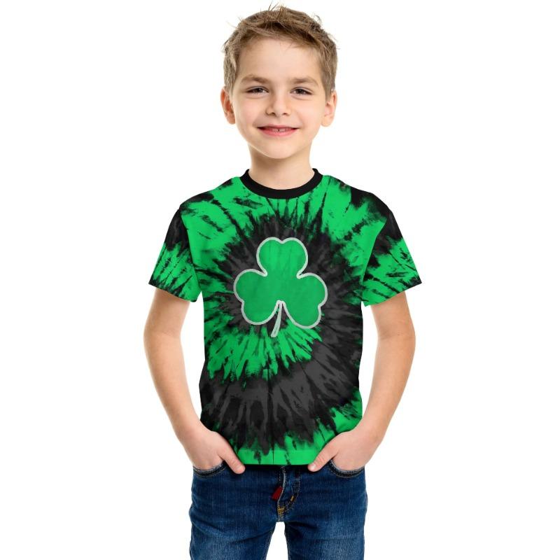 

2024 ул.. Костюм на День Святого Патрика 3d Детская футболка Футболка для мальчиков и девочек Футболка с мультяшным принтом Харадзюку Для мальчика и девочки Топы Футболки Детская одежда 160