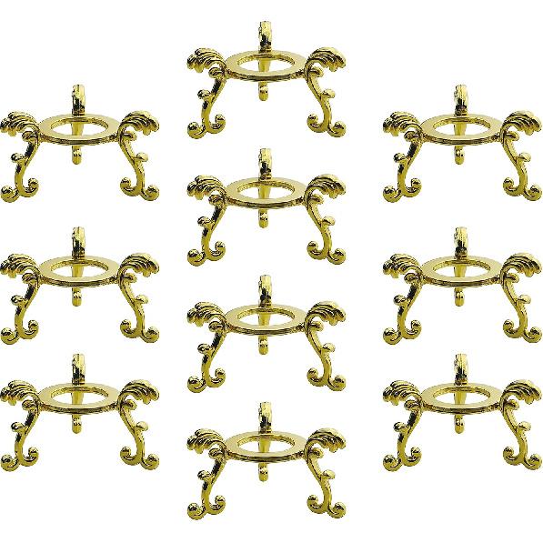 10Pcs Gold Crystal Ball Stand for Displaying Crystal Glass and Natural Rocks, Sphere Display Holder, for 40mm-80mm Sphere or Stone