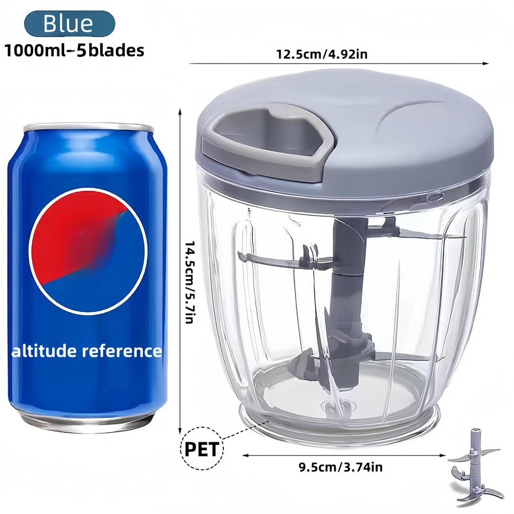 Multi-Function Garlic Press & Vegetable Chopper with Meat Grinder & Grater
