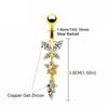 Elegant Body Piercing Jewelry Unique Dangle Belly Ring Zircon Butterfly Belly Button Ring  Seaside