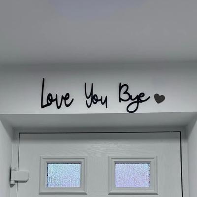 Love You Bye Panneau Décoration au-dessus de la Porte Décoration Murale Décoration en Écriture Bois Pour Porte Maison Cadeau Saint-Valentin Mariage Thanksgiving