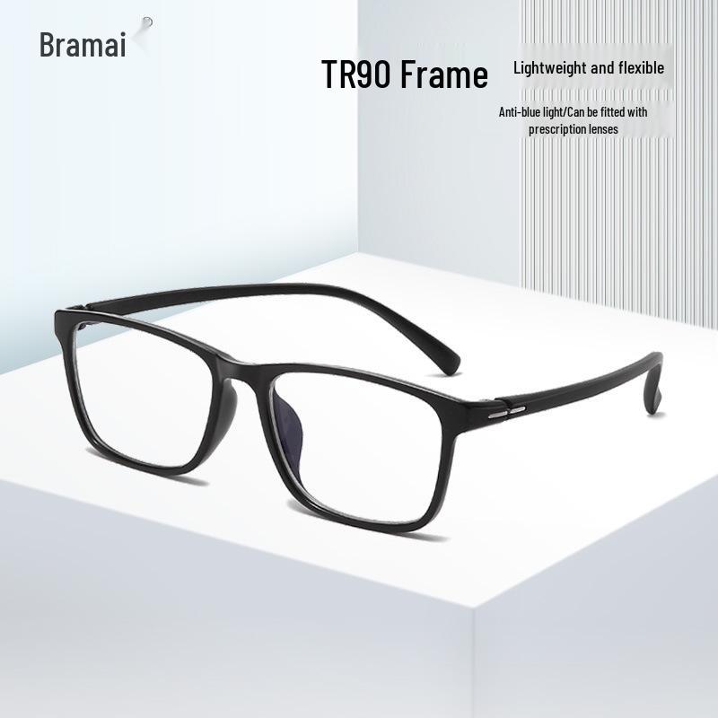 Ultra-Light TR90 Square Eyeglass Frames - Women's Prescription or Men's Blue Light Blocking Option