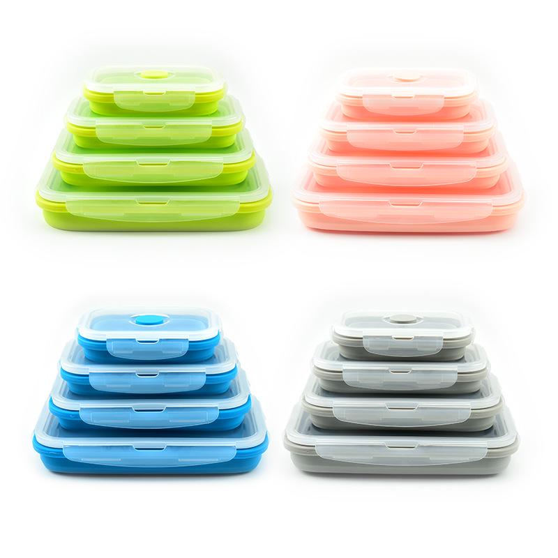 Silikonová skládací sada na oběd a bento box