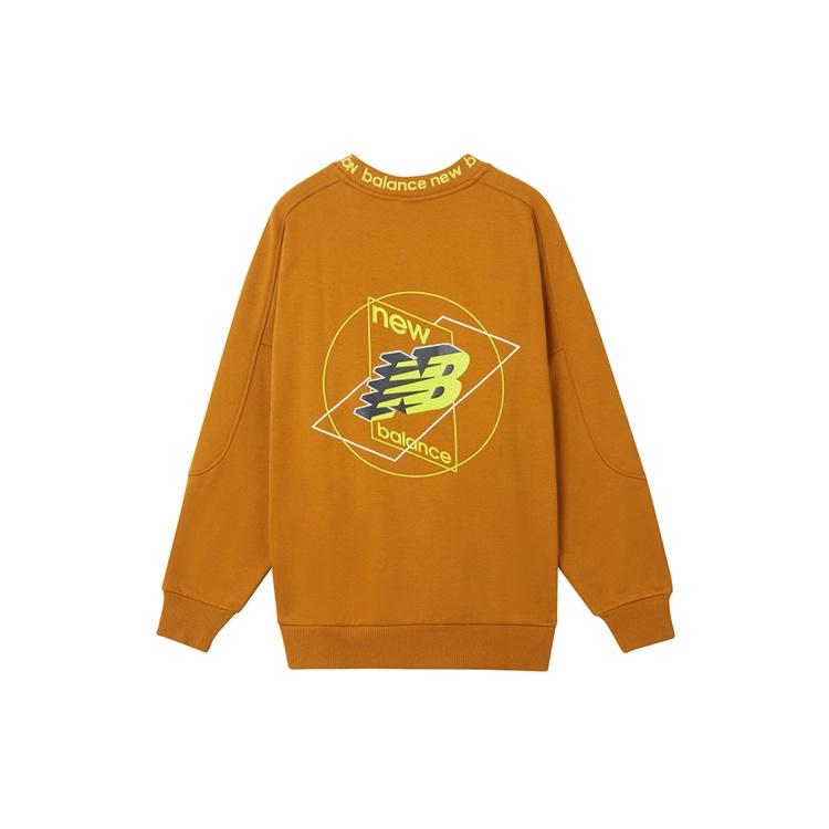 New Balance Graphic Print Sweatshirt Asia Sizing  Orange Yellow  Men s AMT04365-PKN L