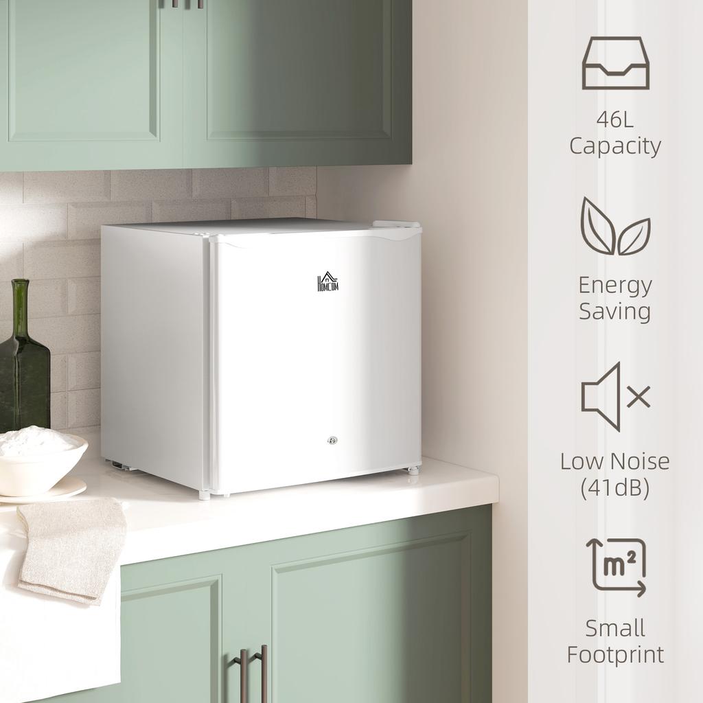 46 Litre Lockable Countertop Fridge - Cream White