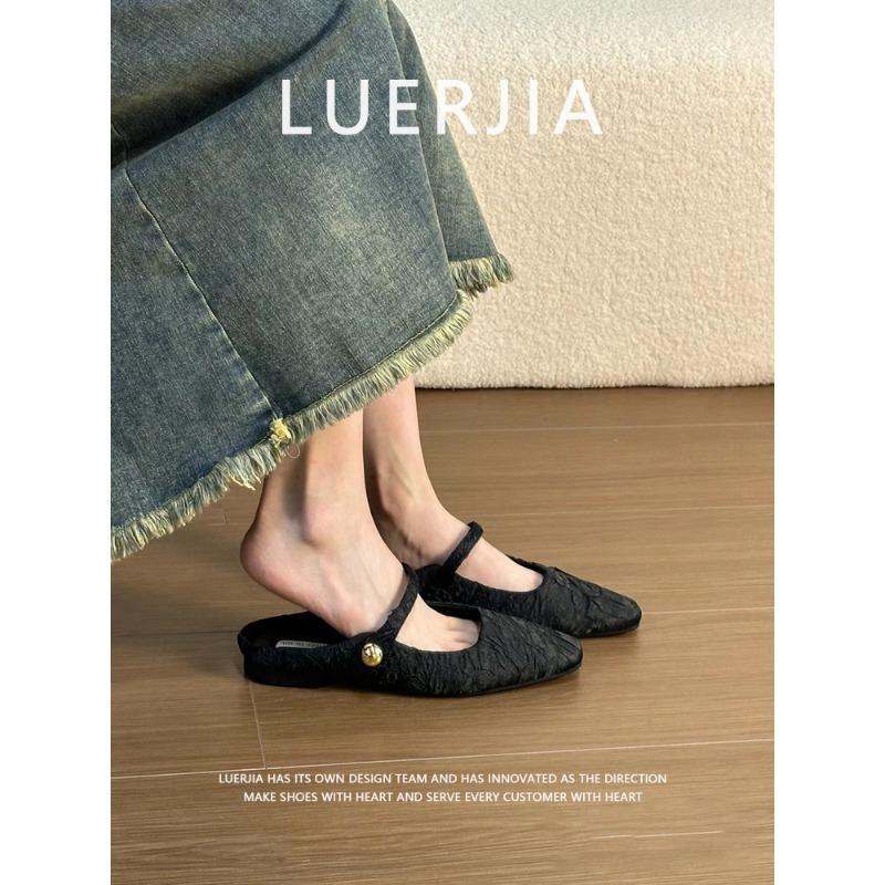 Sheepskin version~ Baotou half slippers women's gentle lazy one-pedal flat shoes
