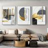Abstract Golden Geometric Art Pattern Canvas Paintings Gold Foil Posters Modern Wall Pictures for Living Room Home Decor