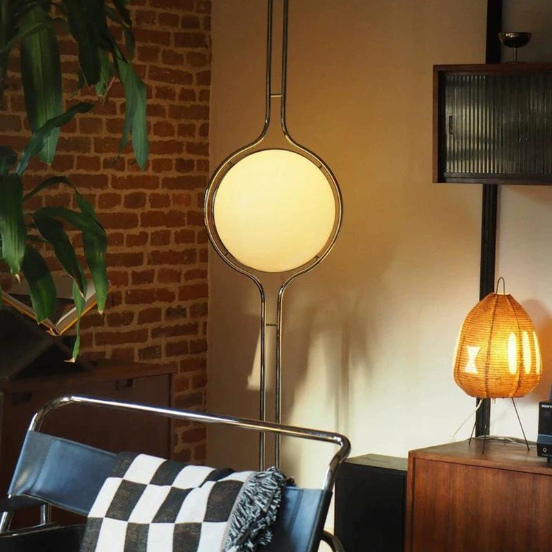 Nordic Mid-Century Bauhaus Sphere Floor Lamp – Minimalist Designer Bedside Light