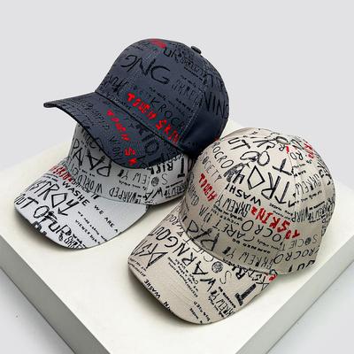 New Unisex Hardtop Graffiti Letters Baseball Hats Breathable Personal Sunshade Hip Hop Peaked Caps Fashion Ins Versatile Street