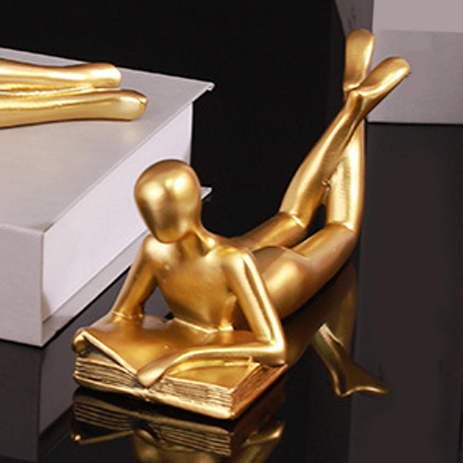 

Abstract Thinker Statue Golden Decor Decorative Modern Crafts Nordic Ornament Sculpture for