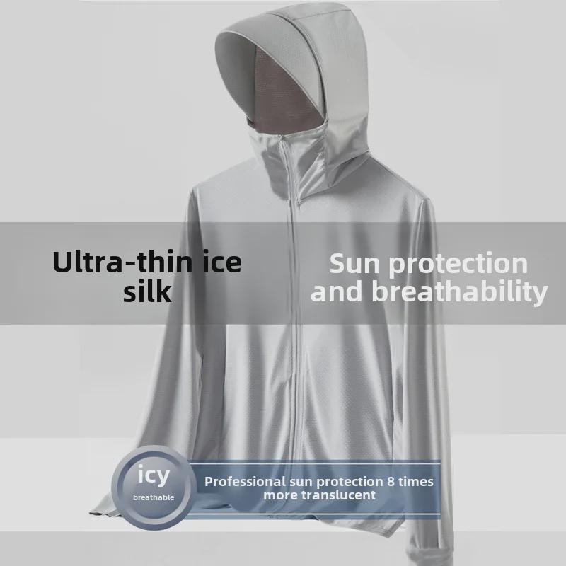 Men's Summer Hooded Ultra-Thin Breathable Windbreaker for Sun Protection
