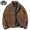 Jachetă Corduroy Vintage Bărbați Primăvară și Toamnă Matură Stabilă Rever Scule Casual Largă Bumbac Jachetă