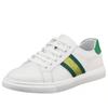 Shoes for Men Genuine Leather Casual Shoes Spring Green Striped Flat Skateboard Shoes White Leather Sneakers