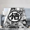 DBZ Goku Kanji Blanket Cover Fleece DBZ Ultra-Soft Throw Blanket for Outdoor Travel Bedspread