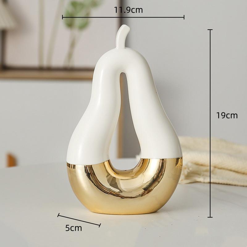 

Керамическое изделие ручной работы полое яблоко золотой фрукт искусственная статуя яблока декоративные фигурки украшения дома аксессуары