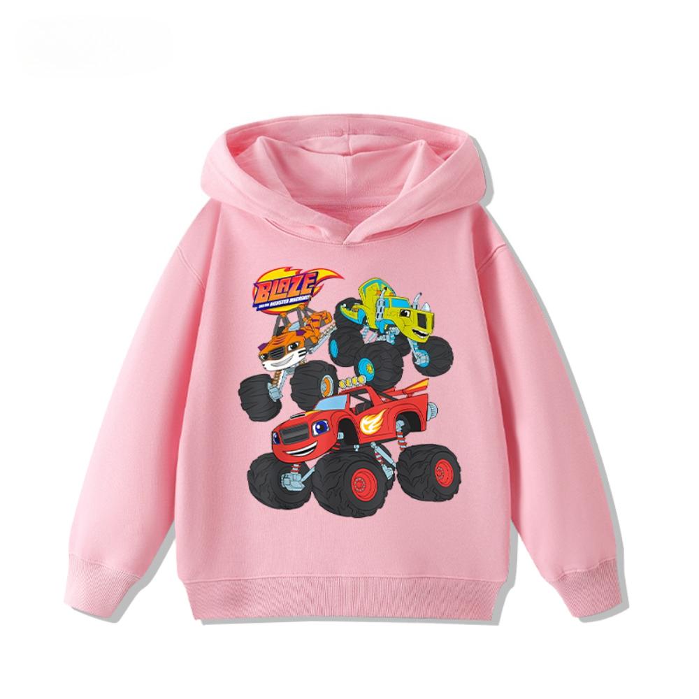 Speed Cyclone Car Team Monster Flame Car Children's Hoodies Boys and Girls' Clothing Autumn and Winter Warm Children's Hoodies