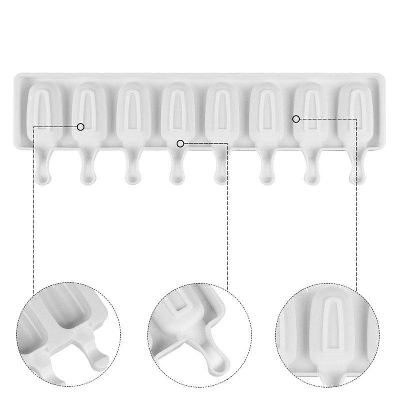 8Cell Silicone Frozen Ice Cream Mold Juice Popsicle Maker Children Pop Mould Lolly Tray Silicone Molds Cake Decorating Baking