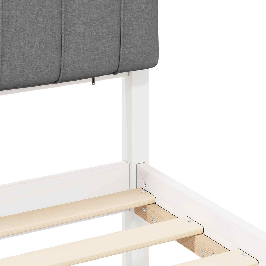 Bed Frame with Upholstered Headboard Light Grey 100 x 200 cm
