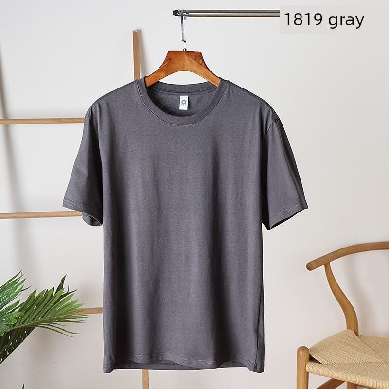 Long-Staple Cotton Foreign Trade Tail Order Men's Casual Short-Sleeved T-shirt