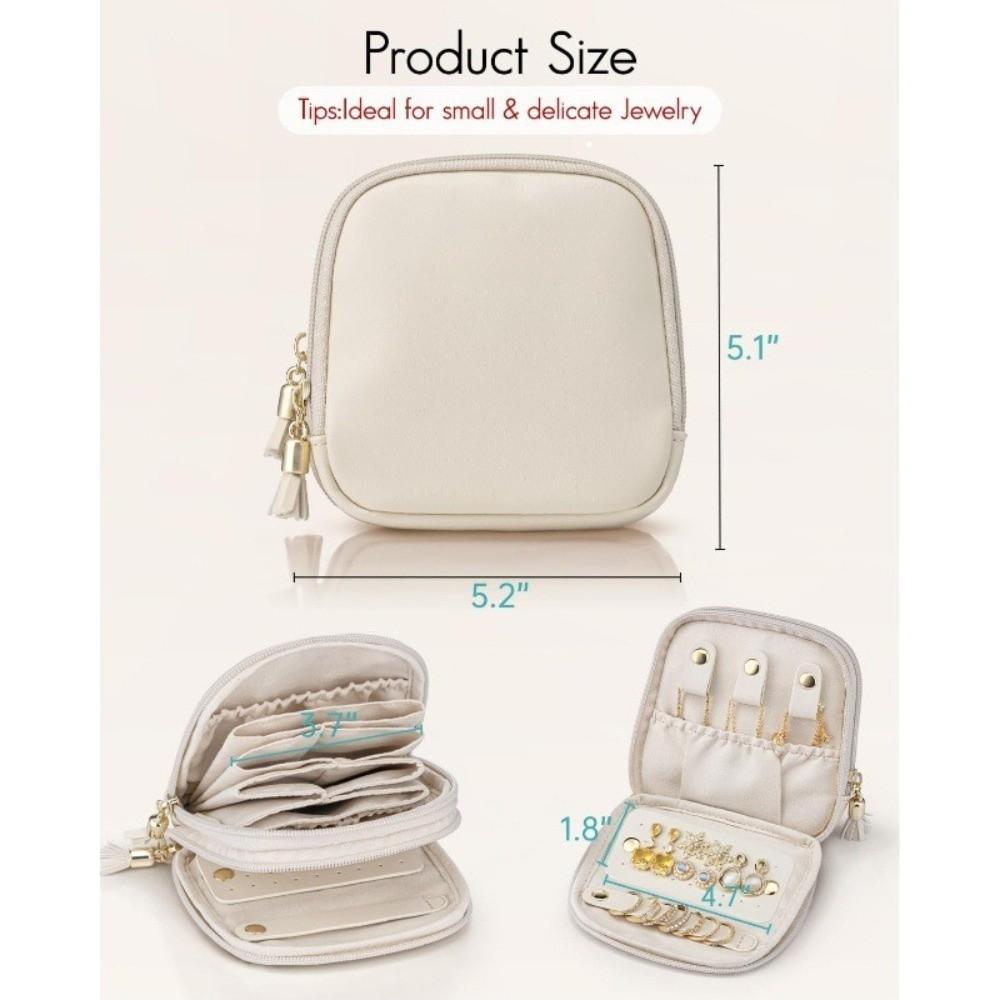 Foldable Jewelry Organizer with Zipper Tangle-free Jewelry Storage Case Large Capacity Portable Storage Bag for Rings//Earrings