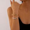 Metallic Double Geometric Knot Open Bracelet Commuter Temperament Jewelry