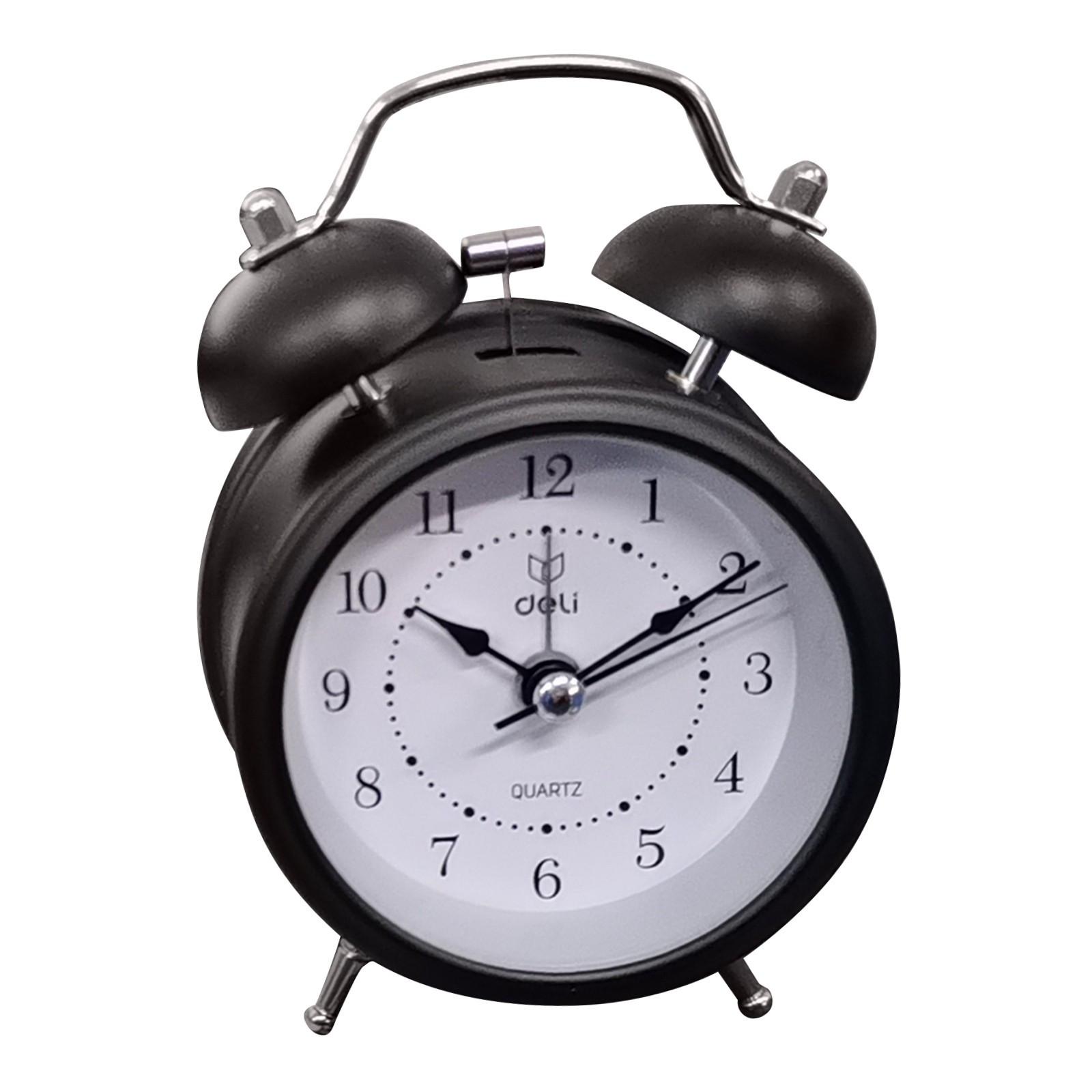 

Классический металлический двухсторонний звонок-будильник с украшением для дома чёрный