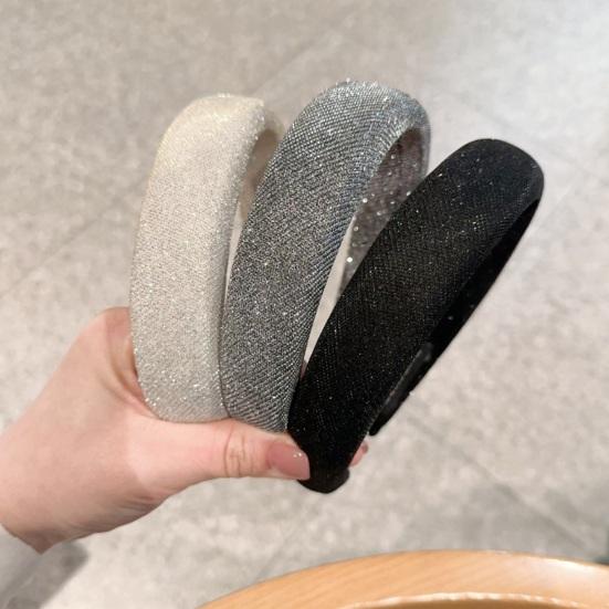 Damen Stirnband Funkelnde Strasssteine Schwamm Verdickte Füllung Rutschfestes Design Haarreif Flexible Passform Haaraccessoire