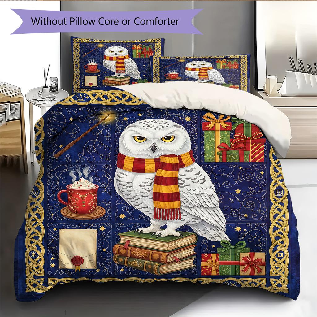 Cartoon-Muster Bettwäsche Steppbett-Set Bettbezug Kissenbezug Heimdekoration Geburtstagsgeschenk (1 Bettbezug + 2 Kissenbezüge, ohne Füllung)