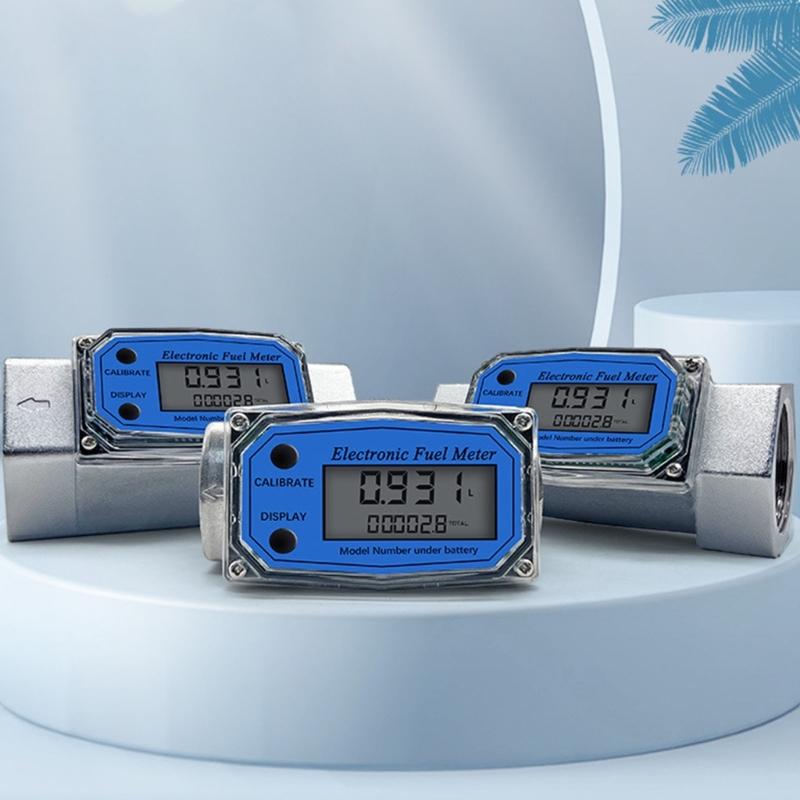 Liquid Flow Sensor Meter Flowmeter with LCD Display for Diesel-Fuel Water 1in/2in/2.5in/3in Electronic Turbine-Flowmeter
