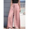 Pantaloni Casual alla Moda da Donna a Gamba Larga Larghi con Coulisse per Tutte le Stagioni