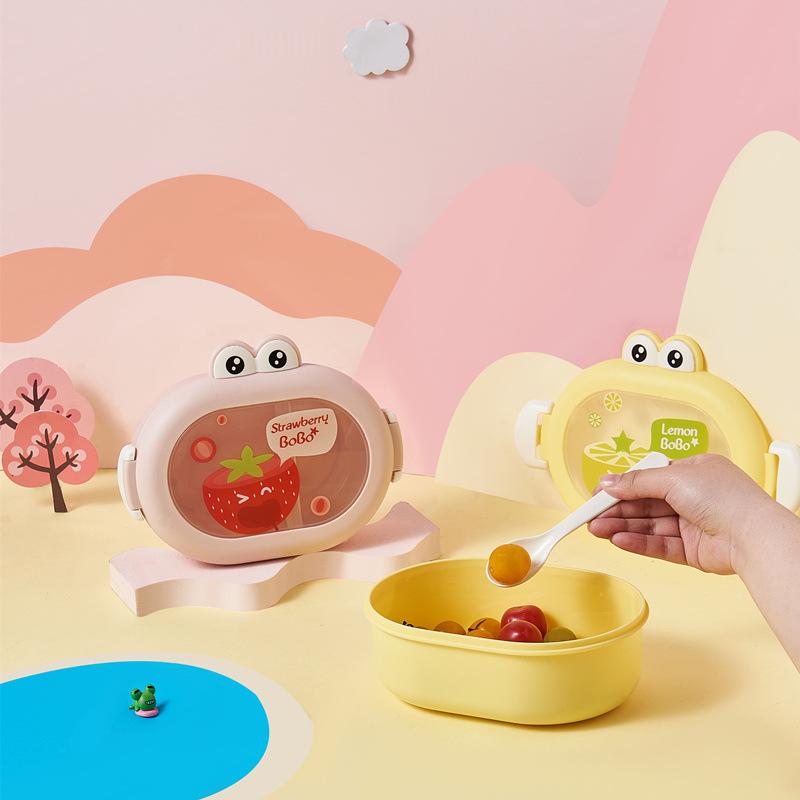 Children Cartoon Bento Box Cute Little Frog Lunch Box Outdoor Picnic Food Container Fruits Snacks Storage Box for Kids Student
